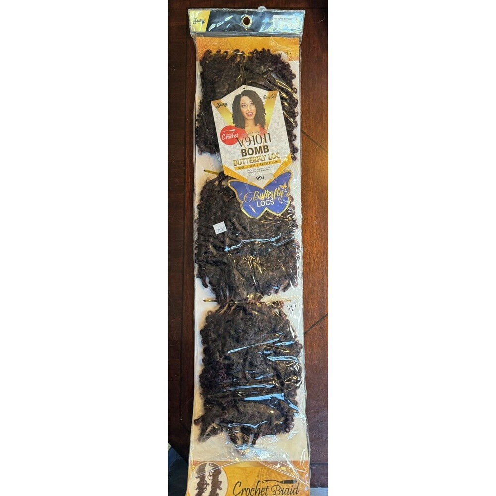Zury Synthetic Crochet Braid Hair BOMB BUTTERFLY LOC V 9,10,11" Color 99J